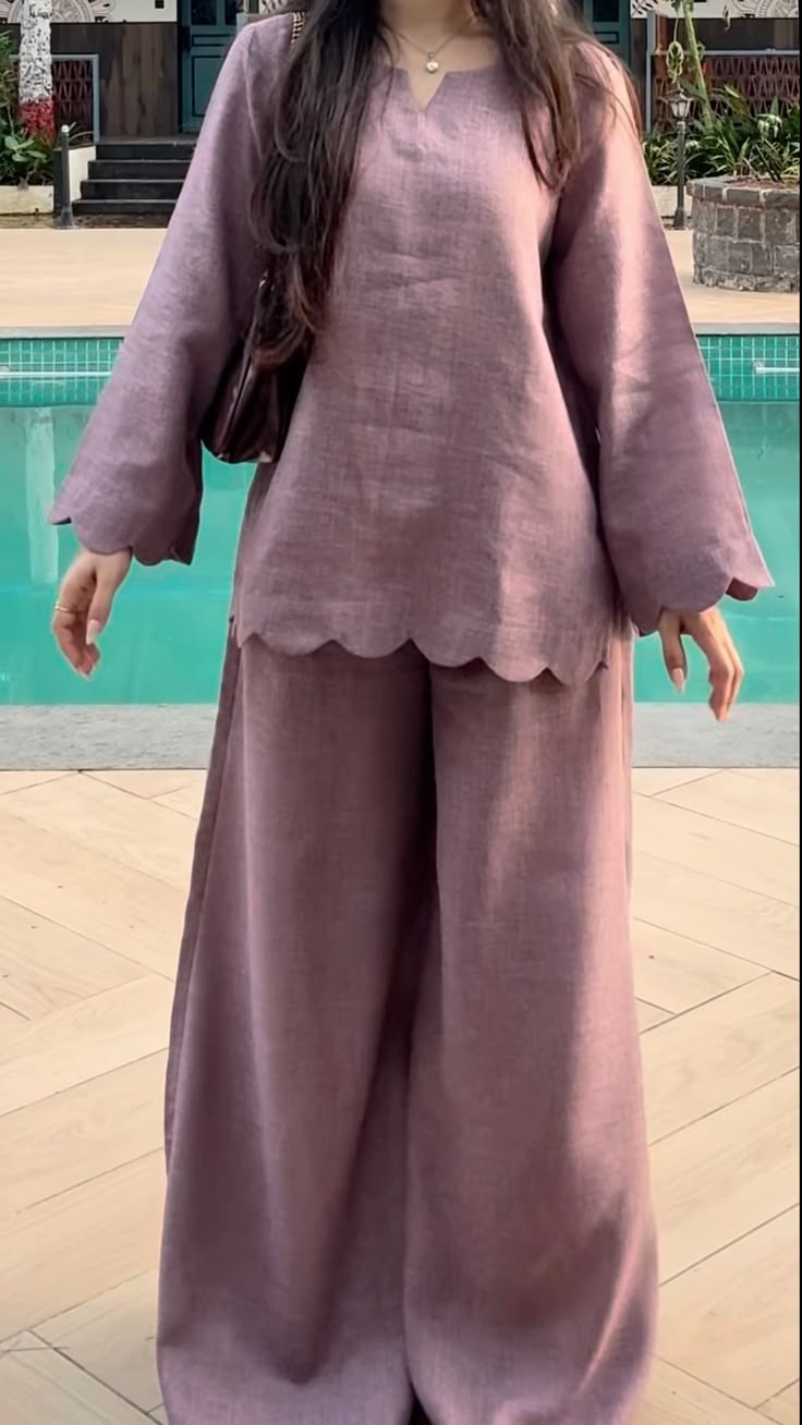 Relaxed Wide-Sleeve Tunic & Palazzo Set