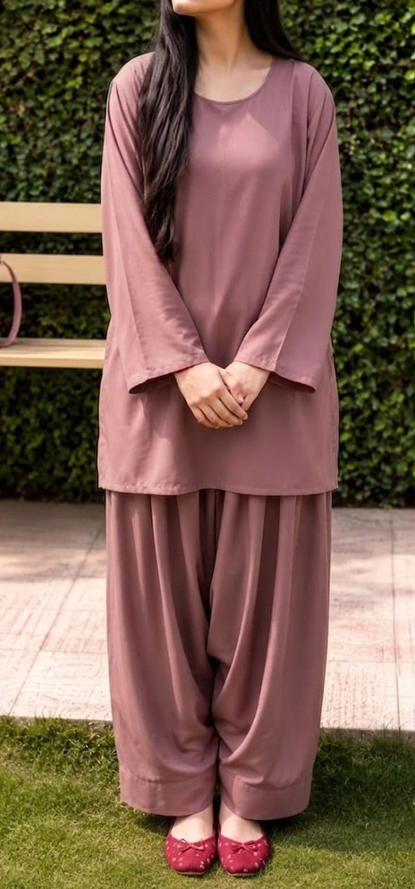 Oversized longline Top & Pleated Bottom Set