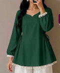GREEN BALLOON SLEEVE KURTI