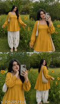 YELLOW COLOUR SHORT KURTI